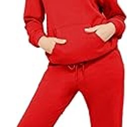 Women's Casual Hoodies with Track Pant Set (Pack of 2) (M) Red-image-86
