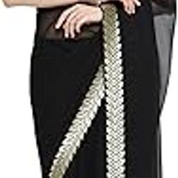 Elegant Solid Georgette Saree with Exquisite Lace Border - Stylish and Timeless-image-50