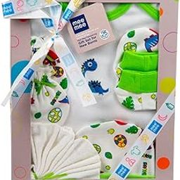 Mee Mee Pampering Animal Print Gift Set, Green (Pack of 5)-image-4