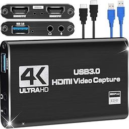 Video HDMI Capture Card with Loop Out. Live Streaming Video Game Grabber Recording Device with HDMI Loop-Out for Full HD 1080P 60FPS Acquisition and Live Broadcasting, Black-27