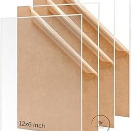 AbhiKalpya Art Studio Acrylic Sheet 2mm Clear Transparent plexiglass 12"x6" inch) - Transparent for Glass Painting, DIY Projects Set of (24)-image-11
