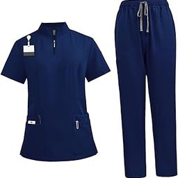 CALANDIS™ Nursing Scrub Set Top and Pants for Beauty Salon SPA Cosmetology Pet Groomer | Sets | Scrubs | Uniforms & Work Clothing-29