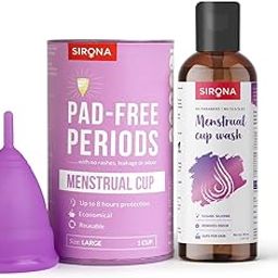 Sirona Reusable Menstrual Cup for Women - Large with Rose Fragrance Menstrual Cup Wash - 100 ml-picture-16