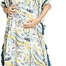 Marble Print Blue Maternity Kaftan-image-9