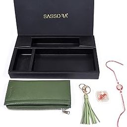 Premium Leather RFID Wallet & Tassel Keyring Raksha Bandhan Gift Combo for Sister-image-45