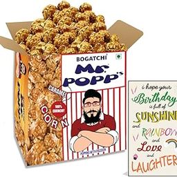 BOGATCHI Mr.POPP's Caramel Popcorn, 100% Crunchy HandCrafted Gourmet Popcorn Snacks | NO Microwave needed | Best Movie / TV Time Snack, Best Birthday Gift for girlfriend , 375g + FREE Happy Birthday Greeting Card-image-89