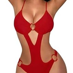 Women's Sexy Black Bikini Set Adjustable Spaghetti Straps & High Waist Cheeky Bottom Two Piece Swimsuit for Beach & Pool Cut-Out Design with O Ring Details-image-29