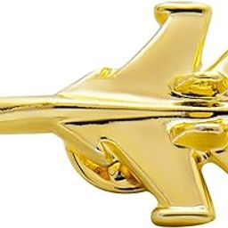 Shining Jewel Gold Plated Brooch/Lapel Pin For Men - Fighter Jet Aircraft Design Sj_9099 (G)-31