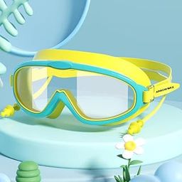 ArrowMax Swimming Goggles - Anti-Fog UV Protection Lenses | Easy to Adjust |No Leaking | Swimming Goggles with Ear Plugs for Kids & Free Protective Case | (3-14 Yrs) (YELLOW)-image-66