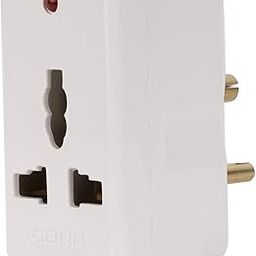 CONA Glossy 2071 3-Pin Multi Plug Adapter with Neon LED Indicator 6A/13A 240V, Pack of 1, White, Medium-image-66