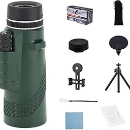 KUBSHYVC 80x100 Monocular-Telescope for Adults High Powered with Smartphone Adapter & Tripod, with BAK4 Prism and FMC Lens, for for Bird Watching Hunting Hiking Camping Travelling (Green)-image-14