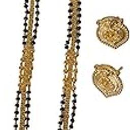 Gold Plated Black Beads Golden Chain Sayli Mangalsutra and Golden Pendant for Women and Girl-image-22
