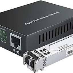 10/100/1000 Ethernet to Fiber Media Converter Including 1.25G DDM 850nm, 500M Multimode Dual Fiber SFP Transceiver, 2 LC Connectors (Tx/Rx)-13