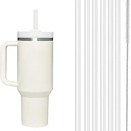 TecoKart® 6Pcs Reusable Drinking Straws - Clear PE Replacement Straws with Cleaner Brush Compatible with Stanley Cup (40oz/30oz)-image-6