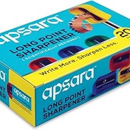 Apsara Long Point Sharpeners, Comfortable Grip, Highly Durable, Anti-rust, Scientifically Designed Blade, Child Safe, for Students, Artists & Professionals, Pack 0f 20-30