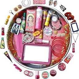Village Kraft Set of 21, 16 Solah Shringaar Set Multipurpose Artificial Jewelry Set with Every Essential for Mataji Deviji Navratri Diwali Karwachauth Puja Set-image-3