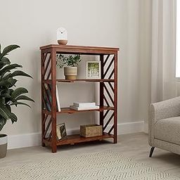 Amazon Brand - Solimo Ballay Solid Sheesham Wood Book Shelf with 4 Shelves, Natural Finish-28
