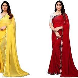 Combo of 2 Elegant Georgette Sarees for Women | Fancy Cut Work & Ari Work | Perfect for Every Occasion-image-66