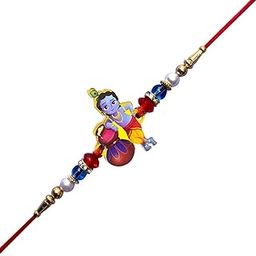 Cartoon Kanha Bal Krishna and Car Rakhi for Baby/Kids Brother/Sister - Rakhi Combo for Kids - Rakhi with Greeting Card & Roli Chawal-image-25