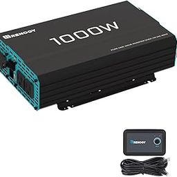 Renogy 1000W Pure Sine Wave Inverter 12V DC to 120V AC Converter for Home, RV, Truck, Off-Grid Solar Power Inverter 12V to 110V with Built-in 5V/2.1A USB Port, AC Hardwire Port, Remote Controller-2