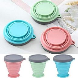 Silicone Foldable Collapsible Cup Collapsible Drinking Silicone Mug Cup with Lid Outdoor Camping Travel Pack of (1 Pc 's)(Multicolors)-image-35