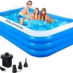 SOLDTRUE 7ft Inflatable Swimming Pool | Durable 3 Layer Thick PVC Pool for Kids & Adults, Backyard Fun | Easy Setup & Maintenance | Fun for Summer (210 * 150 * 60 Cm / 82.67" X 59" X 23.6") (1 Pcs.)-23