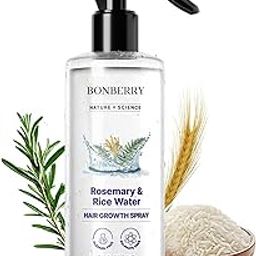 Bonberry Nature x Science Rosemary Water Spray for Hair Growth & Hair Thickness with Rice Water |100% Natural Extract | Soft & Smooth Hair | Controls Hairfall & Adds Shine | Non-Greasy & Fast Absorbing | 200 ml-5