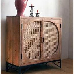SMAART CRAAFTS Chuck Rattan Cabinet for Office and Home | Cane Cabinet for Storage | Mango Wood, Natural Finish |-picture-17