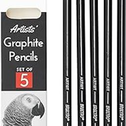 BRUSTRO Artist's Graphite Pencil set | Set of 5 (2B, 4B, 6B, 8B, 10B) | Pre Sharpened, Lightweight, Break-resistant, Ideal for Students and Adults, Students, Professional Drawing,Sketching,Mandala Art-7