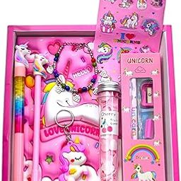 AMANVANI Unicorn Stationery Set, Combo of 7 Stationery Items for Girls, Birthday & Rakhi Gift-16