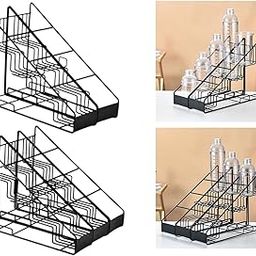 Coffee Syrup Rack Sturdy Space Saving Iron Wire Cosmetic Fridge Organization 2 Rows-image-72