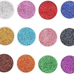 Jhintemetic® 12 Colors Ultra Fine Glitter Set for Resin, Nail Art, Arts and Craft Supplies - Set of 12-13
