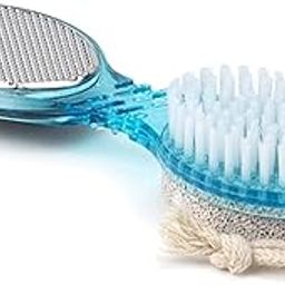 2-in-1 Foot Scrubber and File with Pumice Stone, Hanging Rope, Blue-image-64
