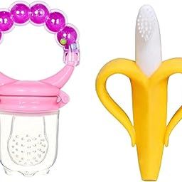 Graysee Ultra Soft Bristle Baby Gum Massager Banana Teething Shaped Silicone Toothbrush Teethers/Fruit Teether for Toddlers/Infants/New Borns/Baby Teether (Standard, Multi-5)-image-73