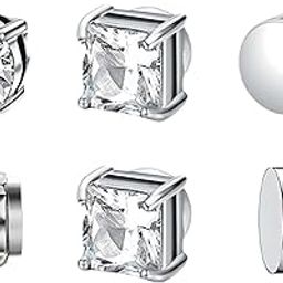 3 Pair Ear Studs for Men, Non Piercing Earrings for Men Tainless Steel ​​Clip On Earrings for Non Pierced Ears​​, Sleek ​​Magnetic Studs – Comfortable & Stylish-image-14