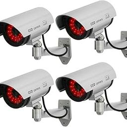 VANDU Recording Flashing Red LED Light Indoor and Outdoor Use Fake Dummy Security CCTV Dome Camera with Realistic Look for Homes & Business, Multicolor, 4 Pieces-picture-28