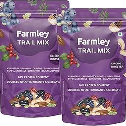 Farmley Trail Mix,160g,each | 7 Superfood in 1 Mixes | Dry Fruits Contains Almonds, Cashews, Blueberries, Blackcurrant, Pumpkin & Sunflower Seeds Pack of 2-image-92