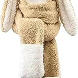 3-in-1 Cute Bunny Ear Moving Cap – Plush Hat/Cap, Scarf, and Gloves Set for Women & Girls (10 Years and Above) | Adorable Pop-Up Ears | Hooded Shawl with Pockets-image-56