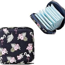 Orange Paper Small Pouch for Women's Girls Plastic Polycarbonate Handbag Sanitary Napkin Storage Bag Menstrual Pad Bag, Charger, Cable, Earphone Organiser Bag for Handbag/Purse (Black)-image-77