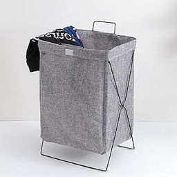 Kuber Industries Laundry Basket For Clothes|Foldable Laundry Hamper|Basket For Toys, Dirty clothes, Storage "40 LTR" (Grey)-15
