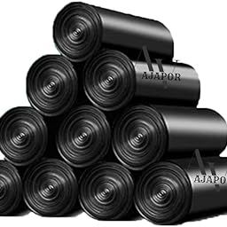 AJAPOR® Disposable Baby Diaper Bags – 150 Count (10 Rolls) | Strong Leak-Proof Trash Bags for Diapers, Pet Waste & Travel Use | Portable Black Disposal Bags-image-17