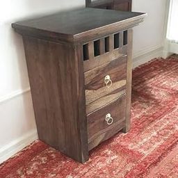SHYAM ART & CRAFT Solid Sheesham Wood Bedside Table with 2 Drawers Storage for Bedroom Living Room Home | Wooden Furniture Bedside Table for Office Hotels Resturants | Natural Finish-image-51