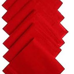 Men's Soft Cotton Premium Collection Handkerchief Hanky For Men | Easy Wash Plain & Solid Color Rumal | Size 22 x 22 CM, Pack of 6 (Red)-image-32