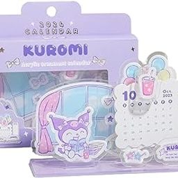 HASTHIP® 2025 Desk Calendar Sanrio Kuromi Themed Acrylic Calender, October 2024 - December 2025 Monthly Planner Desktop, Desk Decor Calendar Years Gift for Home, School, Office-22