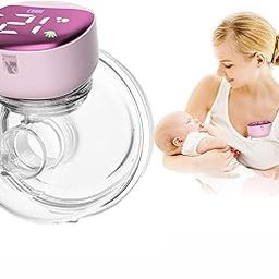 CBEX Hands-Free Wearable Breast Pump, Portable Electric Breastfeeding Pump with LED Touch Display, 4 Modes & 12 Suction Levels, Rechargeable 180ML Milk Collector, 24mm Silicone Shield-1