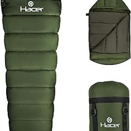 Hacer Camping Sleeping Bag +7° to +15° Open Comforter & Mattress Winter 190T Polyester Nylon Lining Hiking Adventure Trekking Bags for Daily Travelling Adults Baby Men & Women (Military Green)-image-28