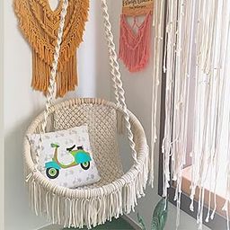 The TOP Knott Macrame Hammock Chair,Hammock Swing Chair,Crochet Swing Chair, Handmade Cotton Macrame Kids Swing, Macrame Swing Chair-image-21