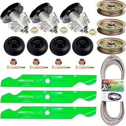 TENGMUJX 50 inch Lawn Mower Spindle Rebuild Kit for Cub Cadet RZTMTD ZT-50 Includes 3 Spindles 618-04126 3 Blades 742-04053 1 Be lt 754-04077 3 Idler 753-08171-image-10
