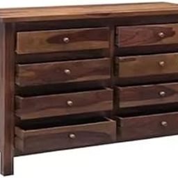 Space Galaxy Wooden Chest of Drawers with 8 Drawers for Bed Room | Console Cabinet | Wooden Dresser | Storage Furniture | Sheesham Solid Wood | Natural-image-52