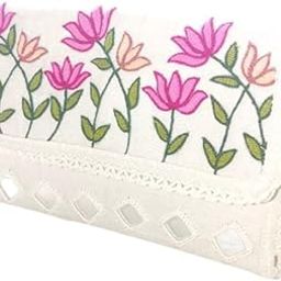 Ethnic Embroidered Handbags for Women, Designer Ethnic Clutch Bags, White [ MIRROR WORK PURSE ]-image-33